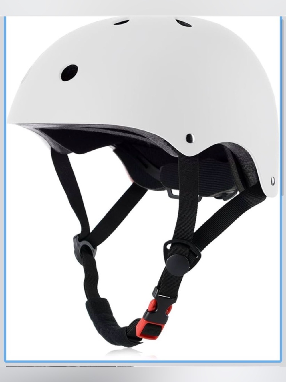 NIP OUWOR Skateboard,Bicycle,Scooter White Helmet,Lightweight,Adjustable Medium